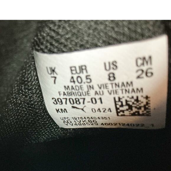 Puma Mens "Zip C”  Lightweight Running Shoes Sz 8 Black White Sneaker NWOB - Picture 6 of 7